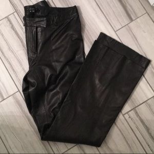 THEORY Vintage Black Leather Pants